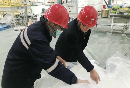 王大真到新材料公司、TPO項(xiàng)目現(xiàn)場(chǎng)和股份公司檢查工作(圖1)